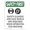 Signmission OSHA Sign, Glasses And, 14in X 10in Rigid Plastic, 10" W, 14" H, Portrait, OS-SF-P-1014-V-11291 OS-SF-P-1014-V-11291 - alternate 1